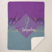Fabergè-like Monogram Lila Blue Gradient Sher Sherpadecke (Vorderseite)