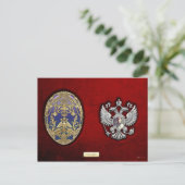 Faberge Tsarevich Egg mit Überraschung über Red Ve Postkarte (Stehend Vorderseite)