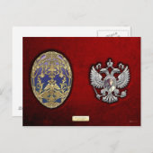 Faberge Tsarevich Egg mit Überraschung über Red Ve Postkarte (Vorne/Hinten)