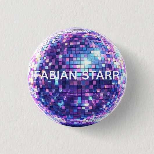 Fabian Starr DISCO BALL Knopf Button (Vorderseite)