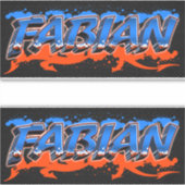 Fabian Vorname Name Graffiti Aufkleber Sticker (Vorderseite)
