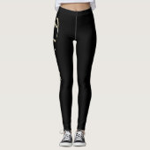 Fabienne white gold Handwriting Hose Leggings (Vorderseite)