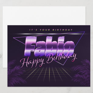 Fabio Name Vorname lila retro Karte Geburtstag