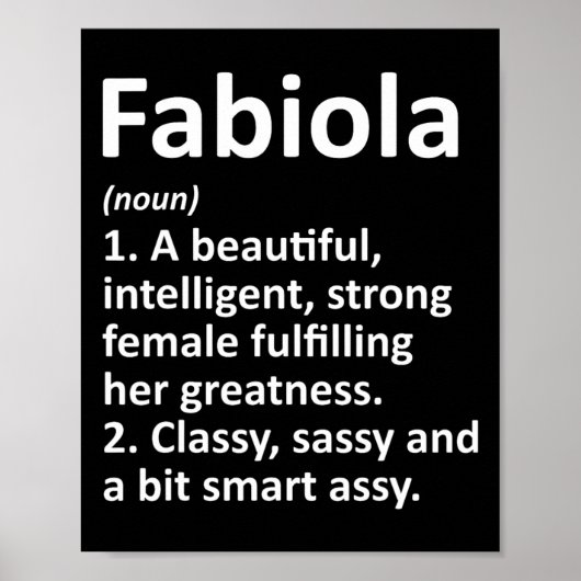 Fabiola Definition Personalisiert Name Funny Chris Poster (Vorne)