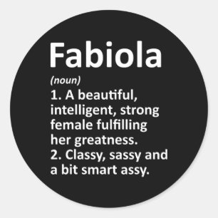 Fabiola Definition Personalisiert Name Funny Chris Runder Aufkleber