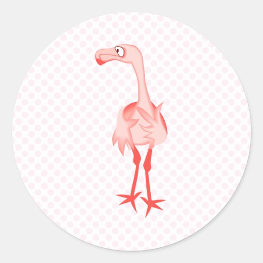Fabiola Flamingo Runder Aufkleber (Vorderseite)