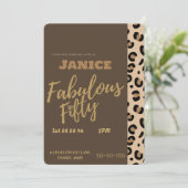 Fabolous Cheetah 50. Geburtstag Einladung (Stehend Vorderseite)