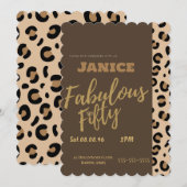 Fabolous Cheetah 50er Einladung (Vorne/Hinten)