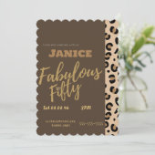Fabolous Cheetah 50er Einladung (Stehend Vorderseite)