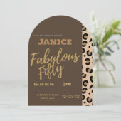 Fabolous Cheetah 50er Einladung (Stehend Vorderseite)
