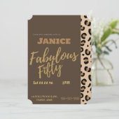 Fabolous Cheetah 50er Einladung (Stehend Vorderseite)