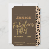 Fabolous Cheetah 50er Einladung (Vorderseite)