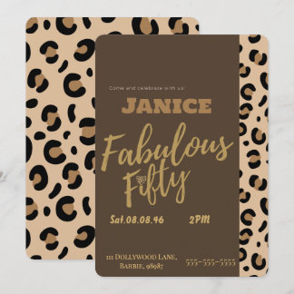 Fabolous Cheetah 50th  Einladung