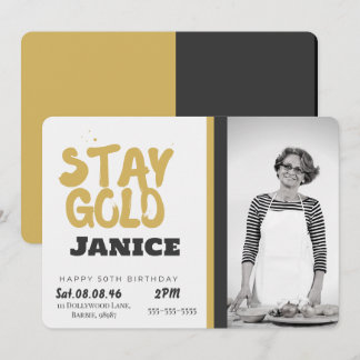 Fabolous Gold Golden 50. Personalisiert Einladung