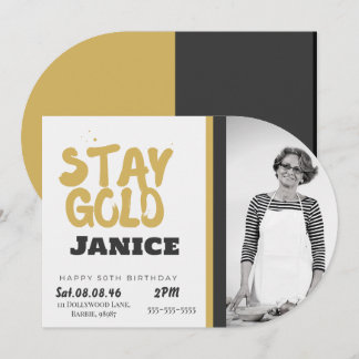 Fabolous Gold Golden 50. Personalisiert Einladung