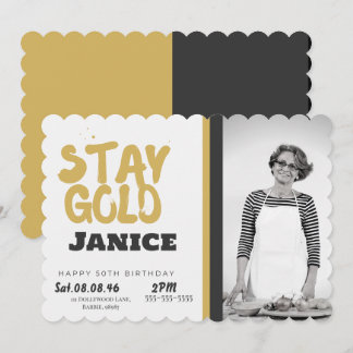Fabolous Gold Golden 50th Personalized Einladung