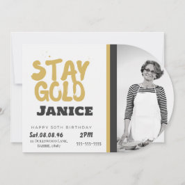 Fabolous Gold Golden 50th Personalized Einladung