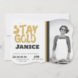 Fabolous Gold Golden 50th Personalized Einladung