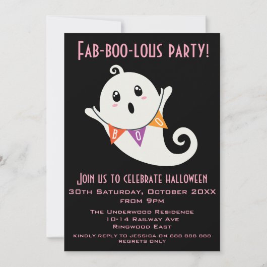 FABOLOUS HALLLOWEEN PARTY EINLADUNG (Vorderseite)