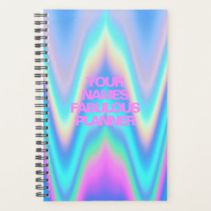 Fabolous neon holografischer Einhornrosa Name Planer