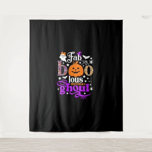 Faboolous Birthday Ghoul Shirt Funny Boo Pumpkin H Wandteppich (Vorderseite)