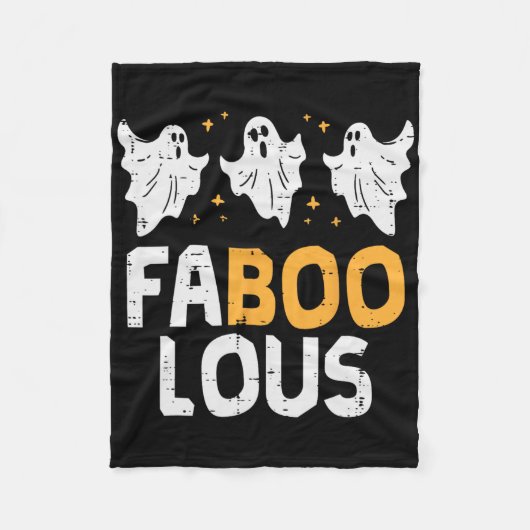 Faboolous Ghosts Funny Beängstigend Spooky Hallowe Fleecedecke (Vorderseite)