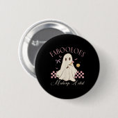 Faboolous Makeup Artist Cosmetologe Niedlich Ghost Button (Vorne & Hinten)
