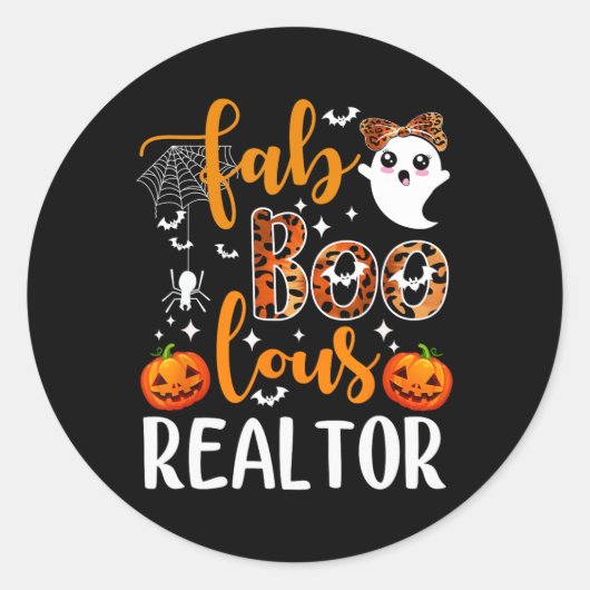 Faboolous Realtor Halloween Realtor Real Anwesen A Runder Aufkleber (Vorderseite)