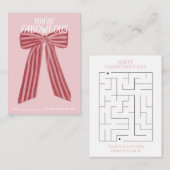 FaBOWlous Bow Themed Classroom Valentines Card Mitteilungskarte (Vorne/Hinten)