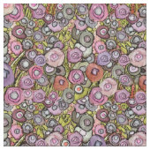 FABRIC ABSTRAKT CIRCLE BLUME PINK GREEN DK LINIEN STOFF (Nahaufnahme)