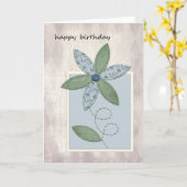 Fabric Birthday Blume Card Karte (Gelbe Blume)