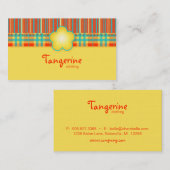 Fabric Business Card Karierte Streifen Gelb Visitenkarte (Vorne/Hinten)