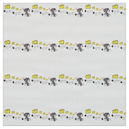 Fabric Cheesy Mousey Red Hearts Kisses Stoff