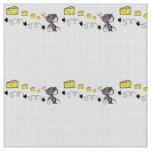 Fabric Cheesy Mousey Red Hearts Kisses Stoff (Nahaufnahme)