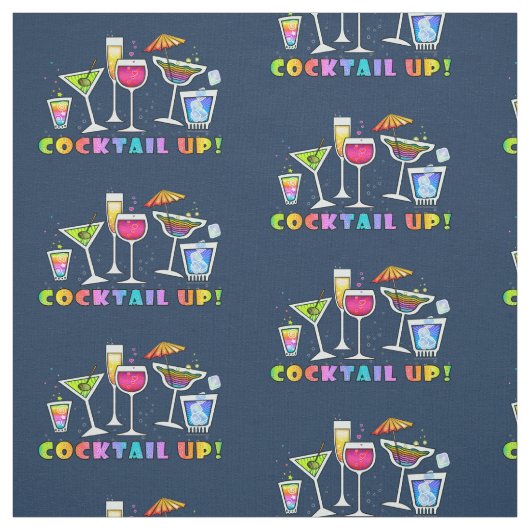 FABRIC - COCKTAIL UP! mit Brille. Stoff (Muster)