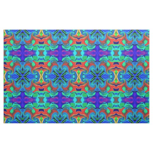 FABRIC & CRAFT BLAU UND ROTE FARBEN STOFF (Fat Quarter (45,7 x 55,9 cm))