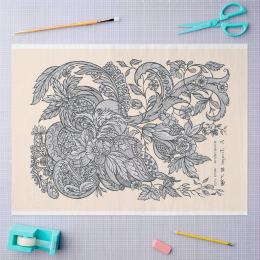 Fabric Design aus dem 18. Jahrhundert Seidenpapier (Basteln)