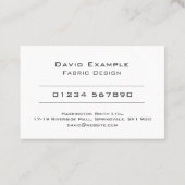 Fabric Design mit Foto der Holder Business Card Visitenkarte (Rückseite)
