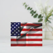 Fabric Effect US-Flagge Postkarte (Stehend Vorderseite)