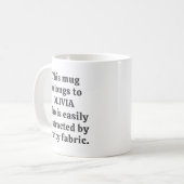 Fabric Lover Quilter Humor Quote Personalized Name Kaffeetasse (Vorderseite Links)