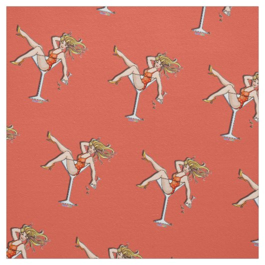 FABRIC - MÄDCHEN IN EINEM MARTINI-GLAS 2 STOFF (Muster)