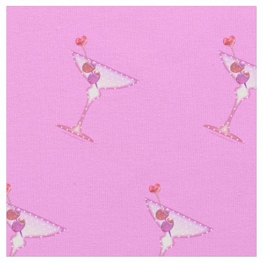 FABRIC - PINK MARTINI Cocktails Stoff (Nahaufnahme)
