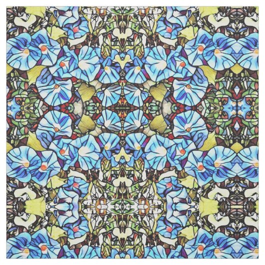 Fabric - SG Blue Morning Glories Stoff (Muster)