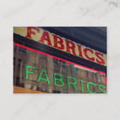 Fabric Store Neon Sign Kostüm Fashion Designer Visitenkarte (Vorderseite)