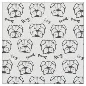 Fabric with an english Bulldogge pattern Stoff (Nahaufnahme)
