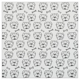 Fabric with an english Bulldogge pattern Stoff