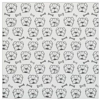 Fabric with an english Bulldogge pattern Stoff