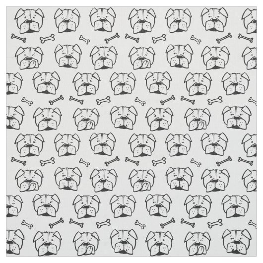 Fabric with an english Bulldogge pattern Stoff (Muster)