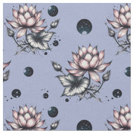 Fabric with bottom woven lotuses stoff