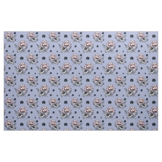 Fabric with bottom woven lotuses stoff (Fat Quarter (45,7 x 55,9 cm))